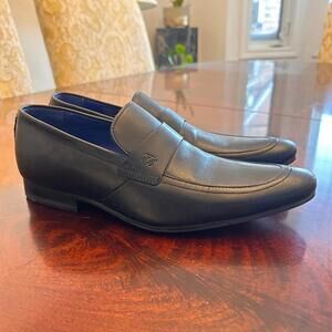 Ted Baker Loafers Men's Size 9 42 Black Leather Dress Shoes Fotu Classic